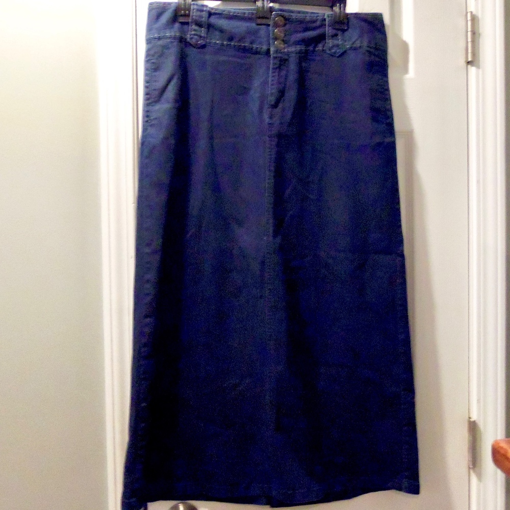 Dark Blue Jean Skirt Long